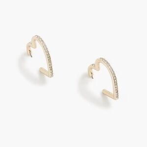 J. Crew Crystal Heart Hoop Earrings